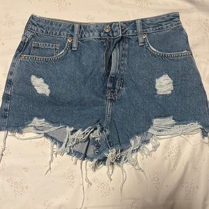 Forever 21 Women's Distressed High-Rise Denim Shorts